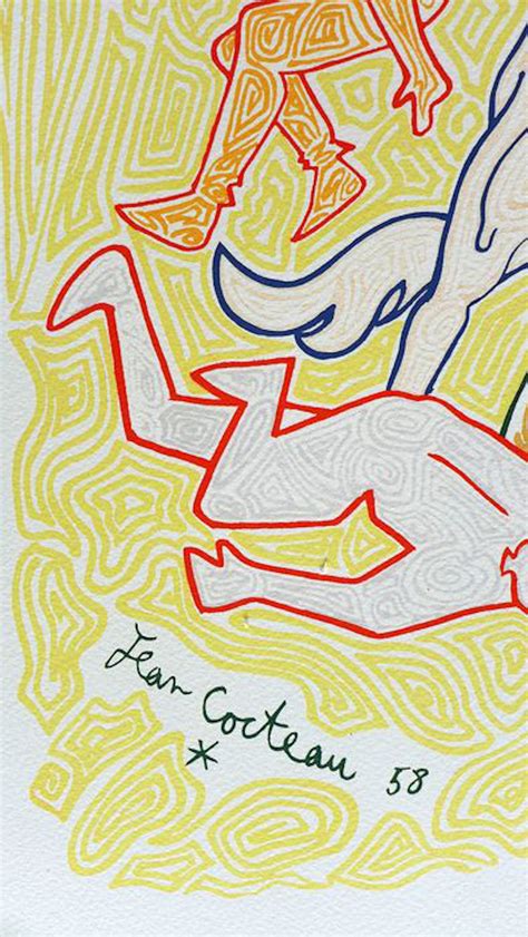 Jean Cocteau Les Poètes 1958 Lithographie Art