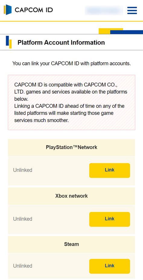 cidcapcomlinksteam    link  capcom id  steam