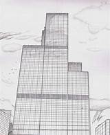 Sears Tower Drawing Paintingvalley sketch template