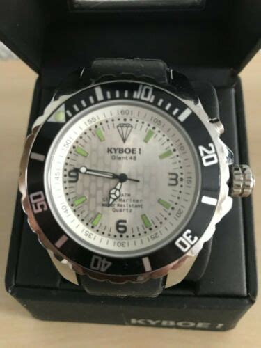 kyboe watch giant mariner 48 black with silver white dial ebay
