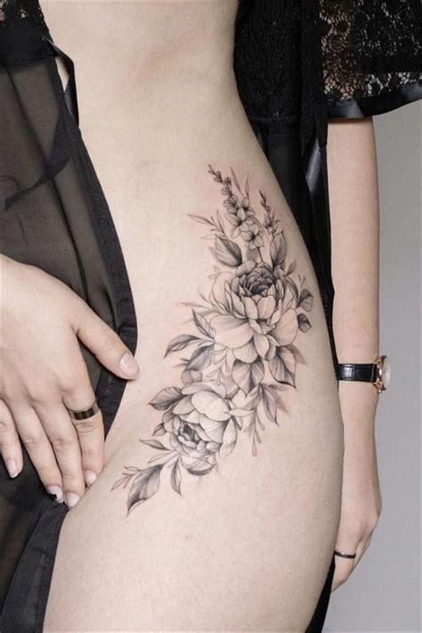 50 Gorgeous And Sexy Hip Thigh Floral Tattoo Designs You Will Love