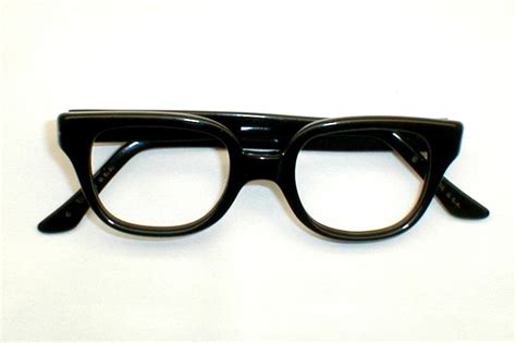 mens vintage black eyeglasses 1950s 1960s novelist