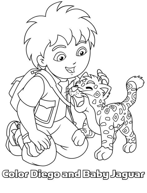 printable diego coloring pages  kids