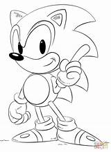 Coloring Sonic Pages Drawing Hedgehog Kids Printable Paper sketch template