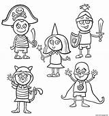 Coloring Costumes Halloween Pages Printable Print sketch template