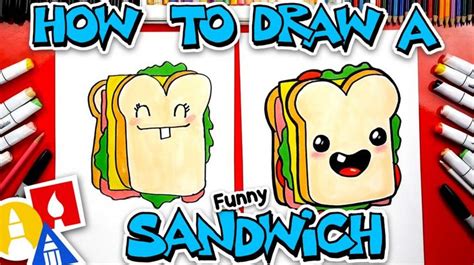 draw  cartoon sandwich  colored pencils  crayons