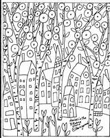 Karla Gerard Folk Hundertwasser Birches Pianura Primitive sketch template