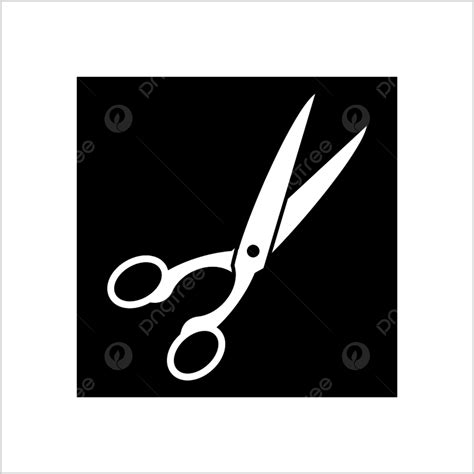 gambar ikon gunting abstrak hitam  potong rambut abstrak