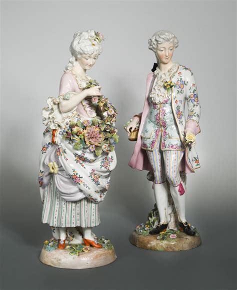 a pair of 19th century german porcelain figurines in cheffins fine art