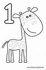 Cijfer Kleurplaat Giraffe Colorir Flashcard Numerais Kleurplaten Thelearningsite Info Atividades Cijfers Coloringhome Topkleurplaat Everfreecoloring Educar sketch template