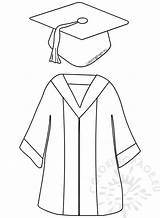 Gown Coloring Coloringpage Graduate sketch template