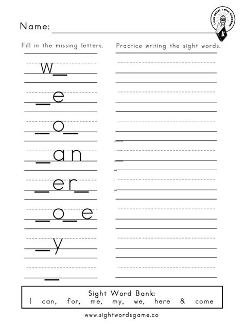 dolch sight word worksheets sight words reading writing spelling