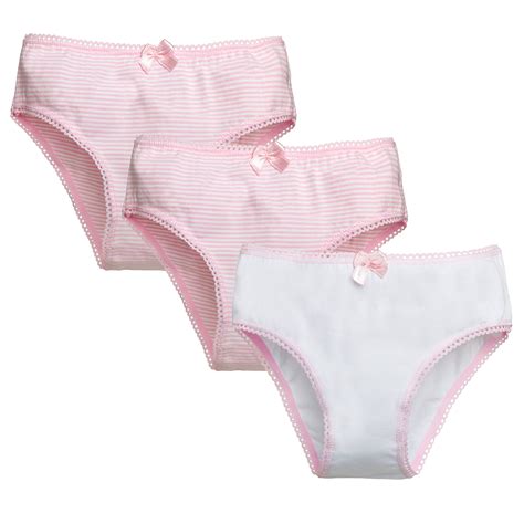 Buy Brix Girls Cotton Briefs Underwear Super Soft Stripe White