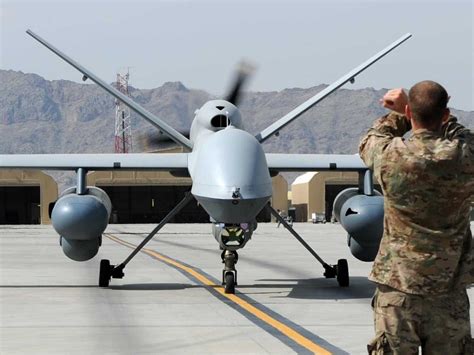 photo shows  reaper drone carrying  gorgon stare surveillance system  afghanistan
