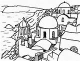 Coloring Santorini Pages Grèce Dessin Book Books Doverpublications sketch template
