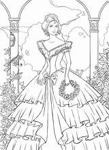 Coloring Victorian Pages Adult Lady Dress Ladies Printable Color Adults Detailed Sheets Beautiful Line Bing Print Printables Pretty Boy Gown sketch template