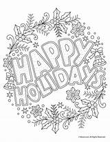 Coloring Christmas Pages Holidays Adult Holiday Happy Printable Kids Print Colouring Beautiful Book Activities Adults Color Mandala Woojr Freebie Worksheets sketch template