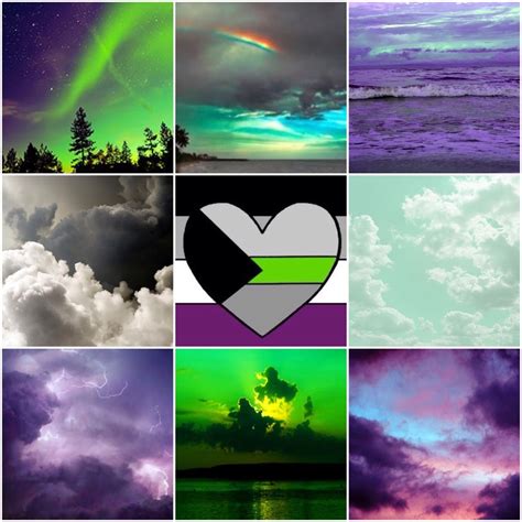 Lgbtq Aesthetics Sky Themed Demiromantic Asexual Moodboard For