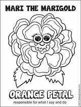 Coloring Petal Girl Daisy Scout Pages Scouts Orange Mari Marigold Responsible Petals Printable Sheet Printables Print Makingfriends Lupine Flower Say sketch template
