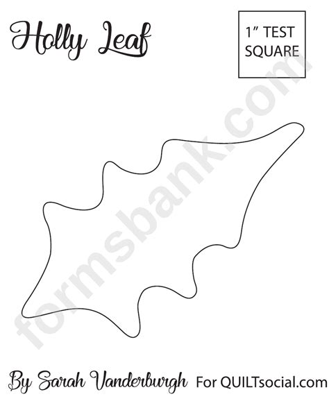holly leaf template printable