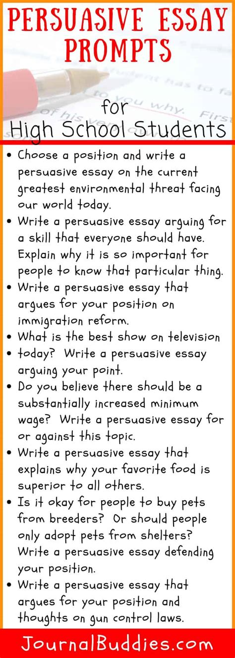 Persuasive Essay Steps And Prompts •