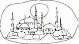 Mosque Ramadan Islam Masjid Batam Yayasan sketch template