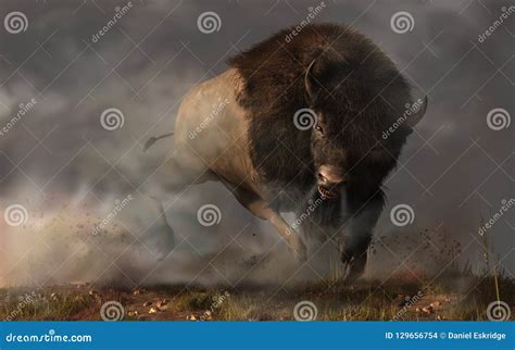 charging buffalo stock illustration illustration  buffalo