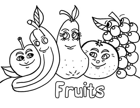 fruit veggie colouring pages