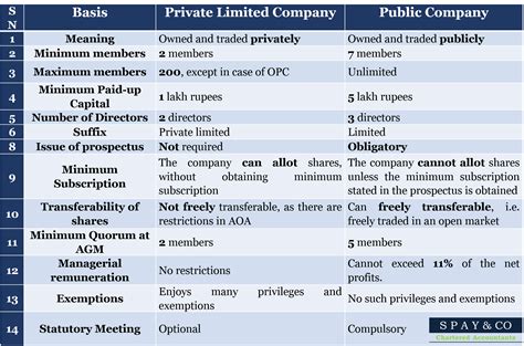 overview  private limited company spay