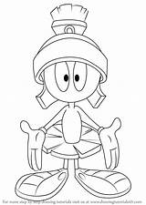 Marvin Martian Looney Tunes Draw Step Drawing Cartoon Drawings Coloring Drawingtutorials101 Characters Pages Cartoons Printable Tutorials Disney Tv sketch template