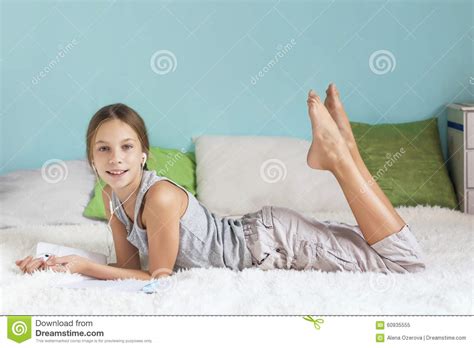 pre teen girl relaxing at home stock image image of social human 60935555