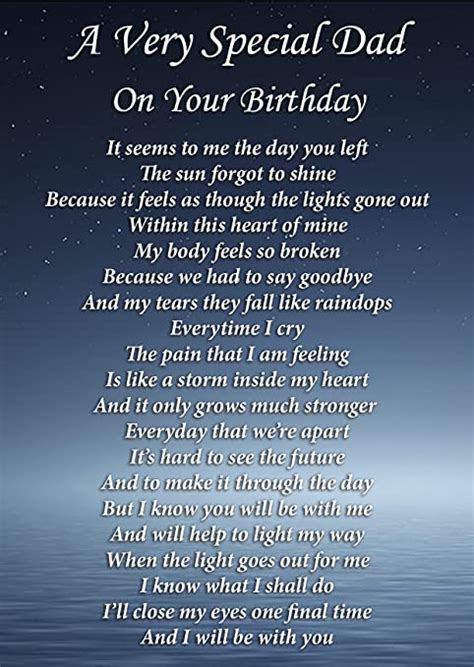 A Very Special Dad On Your Birthday Memorial Graveside Funeral Poem