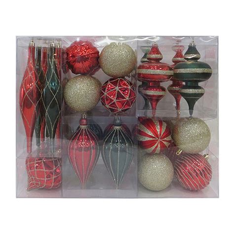 holiday living  pack multiple colorsfinishes ornament set  lowescom