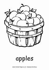 Coloring Apples Colouring Pages Harvest Apple Basket Fall Food Kids School Autumn Bushel Orchard Age Printable Colour Sheets Tree Activities sketch template