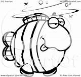 Drunk Clownfish Clipart Cartoon Coloring Outlined Vector Thoman Cory Pages Regarding Notes Getcolorings sketch template