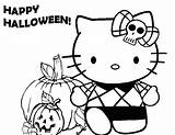 Coloring Halloween Pages Kitty Hello Cute Kids Happy Princess Colouring Easter Printable Cartoon Birthday Color Cat Clipart Pumpkin Print Getdrawings sketch template