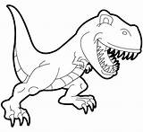 Coloring Dinosaurs Kids Color Cartoon Pages Print Rex Tyrannosaur Children sketch template