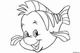 Flounder Coloring Mermaid Pages Little Fish Nemo Drawing Disney Printable Template Color Print Kids Characters Colouring Getdrawings Carving Printablee Stencils sketch template
