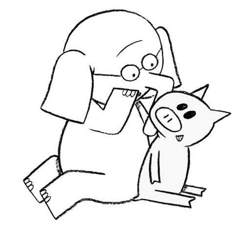 elephant  piggie coloring page mo willems coloring pages elephant