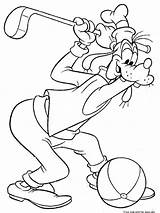 Coloring Goofy Pages Golf Printable Playing Disney Freekidscoloringpage Kids Coloringkidz sketch template
