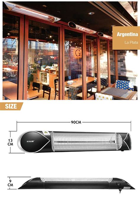 maxkon  carbon fibre infrared heater instant heat electric patio outdoor strip heater