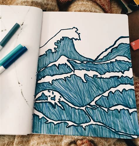 waves  ocean doodle  sketch sketch sketchbook art artinspo