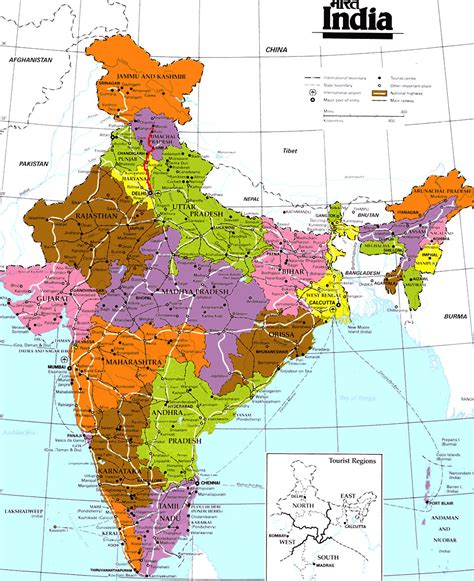 india regions citys map maps  india