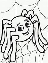 Cute Cartoon Spiders Spider Coloring Cliparts Pages Halloween Sheet Web Kids sketch template