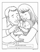 Coloring Baby Lds Father Mother Color Dad Mom Friend Parents Family Stott Apryl Illustration Holding Magazine Children sketch template