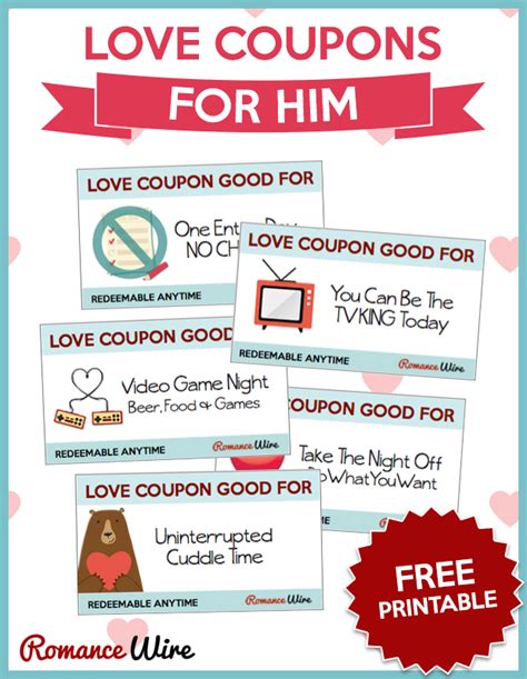 Love Coupons For Him Free Printable Romancewire Romantic Ideas