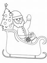 Santa Coloring Sleigh Pages Printable Claus Drawing Paper sketch template