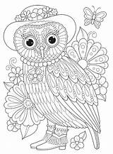 Coloring Pages Owl Abstract Thaneeya Mcardle Adult Owls Printable Getcolorings Color Book Mandalas sketch template