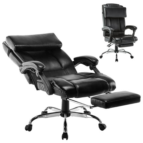executive reclining office chair ergonomic high back footrest armchair