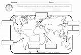 Continentes Mundi Mapamundi Mapas Nombres Planisferio Coloringcity Fichas 1120 Ela Geografía Cinco Fundamental Ingles Homeschool sketch template